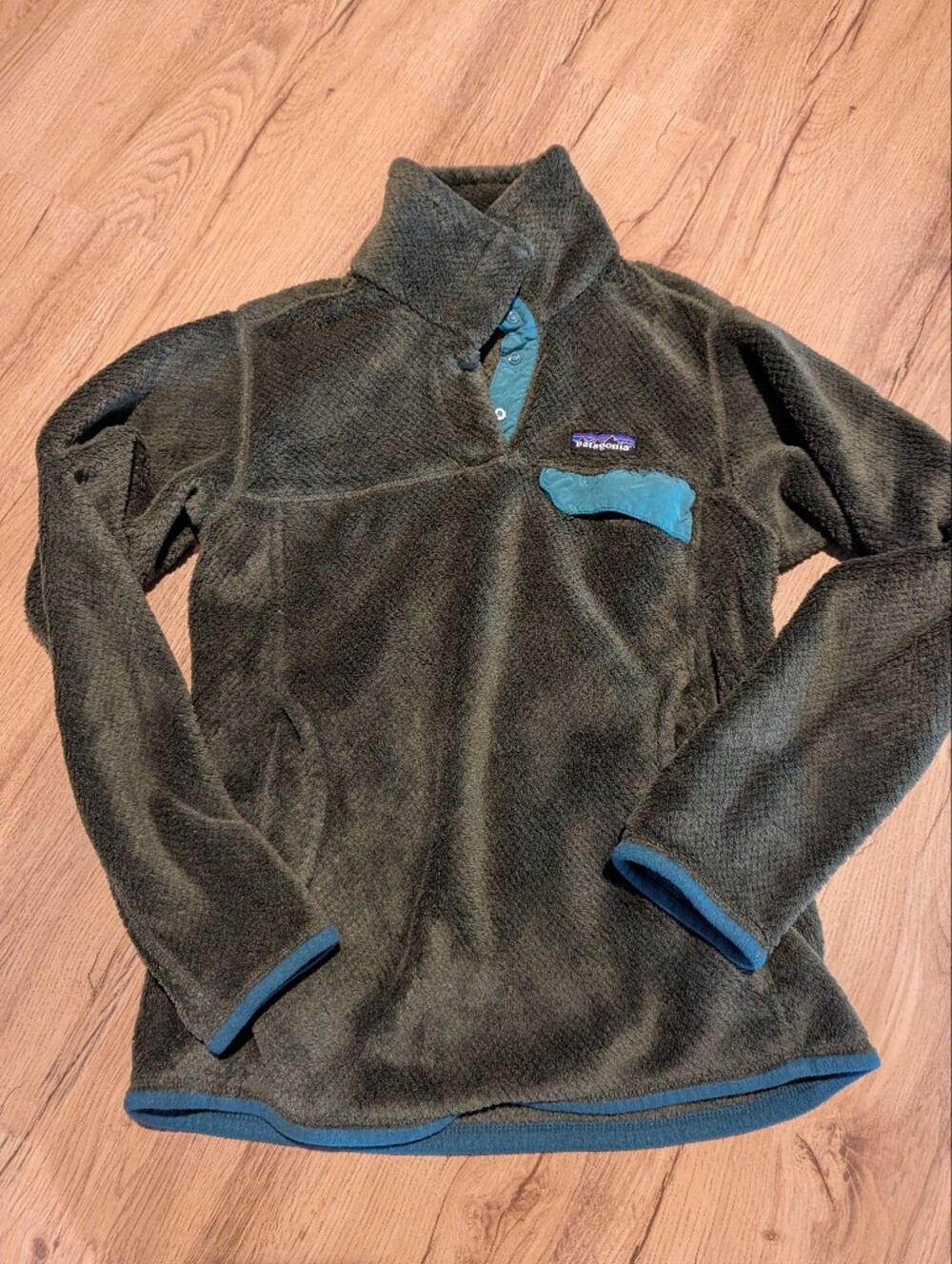 Patagonia Dark Green Turquoise Trimmed Fleece